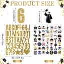 Leinuosen 4 Set 24 x 16 Inch Graduation Cap Photo Display Board Black Gold Trifold Poster Board with Tassel Stickers for Class of 2026 Grad Party Graduate Pictures Frames Display Table Decoration