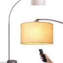 EDISHINE Dimmable Mid Century Modern Floor Lamp with Remote, Tall Arc Standing Lamps with Adjustable Drum Shade, Standing Corner Light for Living Room, Bedroom, Dining Room, Bronze
