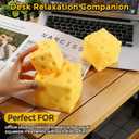 Big Cheese Squishy (10cm), Jumbo Squishy Cheese Block Stress Relief Fidget Toy,Large Size Viral Squeeze Toys for Holiday & Birthday Gifts (4 Inch)