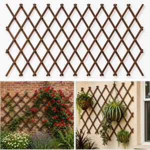 Expandable Trellis, 38"x89" Wooden Lattice for Climbing Plants Outdoor 1PCS