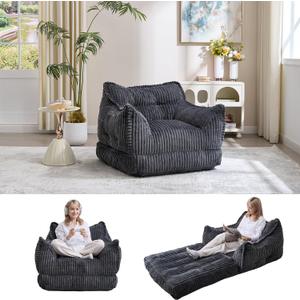 2 in 1 Folding Sofa Bed, Gray, Oversized