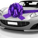 Zonon Big Car Bow 20 Inch Giant Car Bow with 20 ft Ribbon for Large Gift Wrapping New Houses Huge Present Birthday Christmas Decor(Glossy Purple)