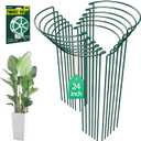 12 Pack 24 inch Plant Support Stakes, Half-Round Metal Garden Flower Stakes, Large Peony Support Ring and Cage for Indoor and Outdoor Plants, Hydrangea, Tomato, Rose, Monstera with Plant Ties