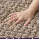 DEXI Bathroom Rugs 24x43, Non Slip Washable Bath Mat, Luxury Chenille Super Absorbent Ultra Thick Bathmats for Shower Floor, Plush Fluffy Shaggy Carpet for Tub, Beige