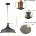 CLAXY Rod Pendant Light Black Barn Farmhouse Pendant Lighting Dimmable Kitchen Hanging Pendant Light Fixture-15.3"