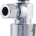 SharkBite Max 1/2 x 3/8 Inch Compression Angle Stop Valve, Quarter Turn, Push to Connect Brass Plumbing Fitting, PEX Pipe, Copper, CPVC, PE-RT, HDPE, UR23036