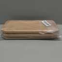 6 Pack Solid Wood Serving Platters and Trays of Natural Wood with Edge,Rectangular Avoid Sliding and Spilling Food (6pcs Wood*10x5 Inch)