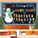 Containlol Winter Snowman Bulletin Board Set Winter Wonderland Classroom Decorations Colorful Mittens Snowflake with Border for Home Window School Wall Decor Xmas Holiday Party Supplies