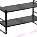 Multi-Functional Metal Shoe Rack, Space-Saving, Perfect for Entryway, Closet, Bathroom, etc. - Sturdy and Durable, High Weight Capacity(2PACKS/Black/Medium)