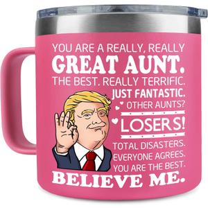 Christmas Aunt Gifts From Niece, Nephew - Great Aunt Mug - Birthday Gifts For Aunts, Auntie - Mothers Day, Christmas Gift Idea For Aunts From Kids, Uncle - Stainless Steel Coffee Tumbler 14 OZ