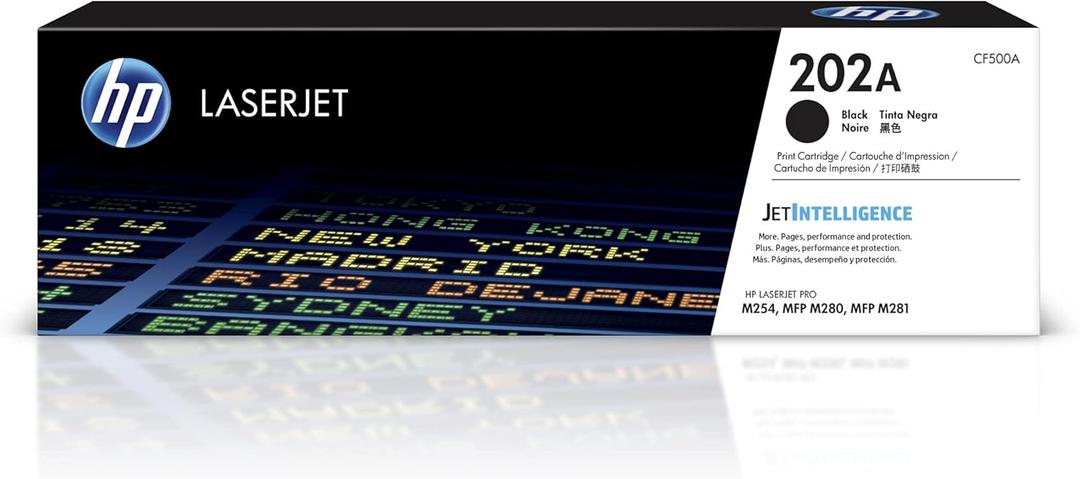 HP 202A Black Toner Cartridge Printers | Works with Color LaserJet Pro M254; Color LaserJet Pro MFP M281 Series | CF500A (Single)