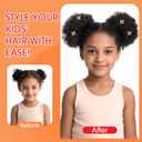 TESS Afro Puff Hair Bun Human Hair Small Drawstring Ponytail, Natural Black Curly Hairpiece with 5 Styling Hair Clips, 8 inch One piece per pack