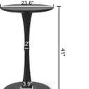 Modern Tulip Round Bar Table, 41 Height Bistro Pub Table, Height Cocktail Bar Table with Metal Base and MDF Top for Kitchen, Dining Room, Home Bar, Caf, Small Spaces, Black, 23.6"D x 23.6"W x 41"H