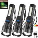 3Pack Rechargeable Flashlights, 7Mode Flashlights High Lumens, Super Bright LED Flashlight, Adjustable Tactical Flash Light, High Powered Flash Light, Handheld Flashlight for Home Emergency Camping