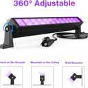 40W LED Black Light Bar for Glow Party, Blacklight with Plug &Switch, Each Light Up 484 Sq.ft Area, Halloween Glow Lights, Fluorescent Body Paint, Stage Lighting