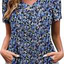 Amrto Women's Plus Size Tops V Neck Petal Short Sleeve Tunic Blouses Summer Loose Casual Shirts XL-5XL, Pack of 2