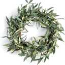 Olive Wreath 21" Green Traditional Plastic