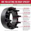 Wheel Accessories Parts 2 Pcs Hub Centric Wheel Spacers 8 on 170mm 2" Thick M14 x 1.5 Thread Stud 124.9mm Hub Fits 2003+ Ford F250 F350 Super Duty Single Rear Wheel | 03-05 Dually Rear Wheel Front