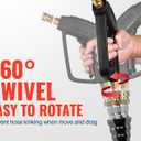 YAMATIC Pressure Washer Gun Wand with Swivel 3/8" Plug & M22 Coupler, Stainless Steel Extension Lance Replacement for Ryobi, Simpson, Craftsman Power Washer for Foam Cannon Car Wash, 4000 PSI, Long Gun