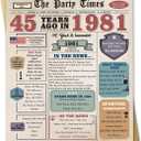 5 x 45th Birthday Card Gifts for Men Women Him Her, 45 Year Old Birthday Decorations for Husband Wife