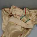 Ready to Wear Dhoti and Veshti Set with Woven Golden Border - Art Silk