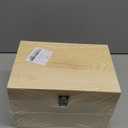 10x7x7-Inch Unfinished Wooden Box with Hinged Lid & Front Clasp for DIY Art Project Crafts Woodcraft Keepsake - Easy to Stain Paint Wood Burning