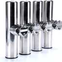 Amarine Made 4pcs Stainless Clamp on Fishing Rod Holder for Rails 7/8" to 1"