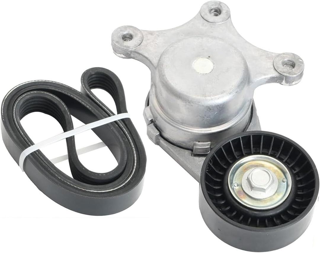 Drive Belt Tensioner Kit, Belt Drive Component Kit, Fits for Ford Edge Explorer Fusion Taurus, for Lincoln MKS MKT MKX MKZ, for Mazda CX-9, for Mercury Sable,07-19, 38485 49450 6PK1140 1060450