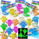 28Pack Glow In Dark Sticky Hands Toys Easter Egg Basket Fillers For Kids Easter Party Favors Classroom Exchange Gifts School Supplies Prizes Goodie Bag Stuffers Stretchy Bulk Toys