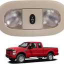 Overhead Console with LED Dome Map Light Sunroof Switch Compatible With 2008-2010 Ford F-250 F-350 F-450 F-550 Super Duty Cab Interior Ceiling Headliner Lamp Replaces 8C3Z-25519A70-AA Beige