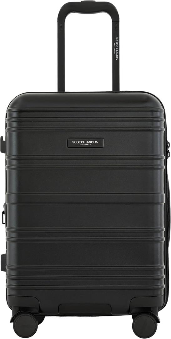 Scotch & Soda Rotterdam Expandable Hardside Luggage, Black, 22" Carry-On