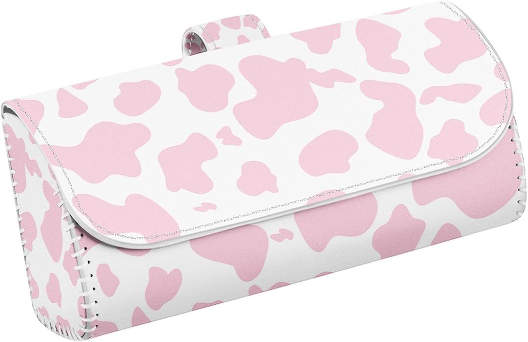 Printed Sunglasses Holder for Car,Auto Eyeglasses Organizer Case with Hidden Magnetic Closure,Vehicle Visor Accessories