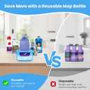 Replacement Bottle for Swiffer Wet Jet Mop, Refillable, 500 ML Leak-Proof HDPE Refillable Bottle, 17 FL OZ Solution Bottles with 7 Sealing Pads and 1 Folding Funnel, Empty Bottle