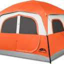 Happy Travel Tent 6 Person Tents for Camping, Waterproof Easy Setup Camping Tent with Rainfly, Portable Large Family Cabin Tent with 5 Large Mesh Windows and Carry Bag for Outdoor Camping & Hiking (Orange)