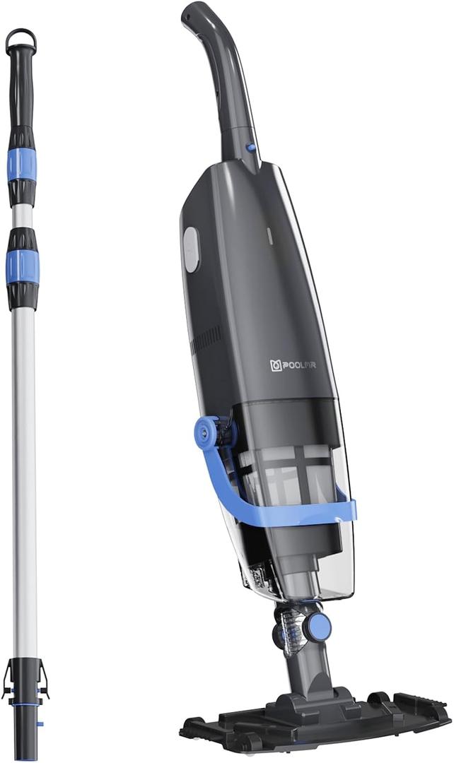 Cordless Handheld Pool Vacuum for Above & Inground Pools, with 20 Gal/Min Suction, 60 Min Runtime, Dual-Phase Cleaning System,65in Telescopic Pole, for Spas & Hot Tubs, Jet Black(New Version)