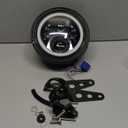 7 Inch LED Motorcycle Headlight Round DOT Approved With Housing Bucket Turn Signals DRL Halo Ring Angle Eyes Hi/Lo Beam Headlight w/Fork Clamp Bracket for H-arley Honda Yamaha Motorcycle