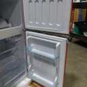 Retro Mini Fridge with Freezer 4.0 Cu. Ft, Small Refrigerator with 7 Level Adjustable Thermostat, Compact Classic Dual Door Fridge Removable Glass Shelves for Apartments, Dorm, Office, Red
