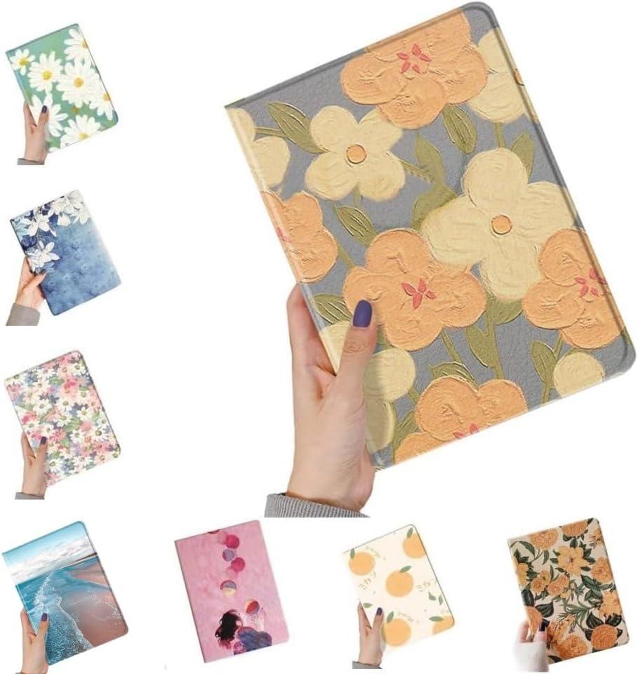 Floral Case for iPad A16 2025 (11th Gen, 11")/ iPad 10th Generation 2022 10.9" Case Flower Pattern Cute Slim Leather Folio Smart Cover with Pencil Holder Auto Sleep/Wake (Color E)