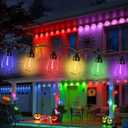 Waterproof and Drop-Proof S14, 6-Color Outdoor Light String dimmable and connectable, LED Retro ransparent Light Bulb, Suitable for Deck Gazebo Tavern Balcony