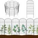 KIMAZO 32.5in (H) x 20ft (L) Tall Decorative Garden Fence - 14 Pack Garden Fencing, Rustproof Metal Wire Panel Border Animal Barrier for Dog, Flower Edging for Yard Landscape Patio Outdoor Decor