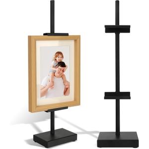18 Black Steel Adjustable Tabletop Easel Stand,Picture Frame Holder Stand for Display,Art Easel Photo Stands for Sign,Plates,Painting,Artwork,Poster,Books