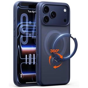 TORRAS Q3 Spin for iPhone 17 Pro Max Case with 360 Magnetic Stand, Camera Control, Fit for MagSafe, 4X Military-Grade Shockproof Case for iPhone 17 Pro Max Phone Case with Kickstand, Deep Blue