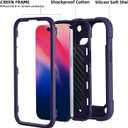 MARKILL Compatible with iPhone 15 Case 6.1 Inch with Built-in Kickstand, [Full Body Rugged Military Grade] Drop Protection Heavy Duty Case 3 in 1 Protective Durable Cover for iPhone 15
