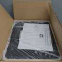 LUE BONA Square Linen Makeup Stool, Metal X Legs, Small Ottoman Stool Chair for Vanity, Modern Padded Seat Foot Rest for Makeup Room, Bathroom