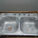 Dayton D233214 Equal Double Bowl Top Mount Stainless Steel Sink (33 x 21 x 6.5)