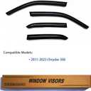Window Visors Rain Guards fits 2011-2023 C-hrysler 300, Out-Channel Window Wind Deflectors Vent Shades Accessories, Dark Smoke 4 Pcs2012 2013 2014 2015 2016 2017 2018 2019 2020 2021 2022