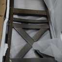 Upholstered Counter Height Bar Stools Set of 6, Modern Kitchen Island Barstools Chairs with Cross Back and Wood Legs for Dining Room Bar, Dark Grey (Charcoal)