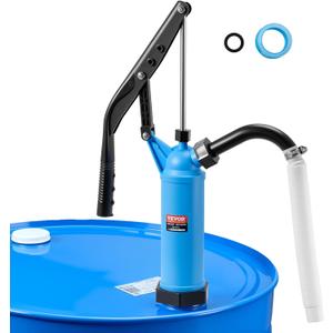 VEVOR Drum Pump, 9.5 oz. Per Stroke, Lever-Action Barrel Pump, Fits 5-55 Gallon Drums with 3-Section Suction Tube Assembly & Hose, Hand Operated, Designed to Transfer Water, Alcohol, Corrosive Liquids