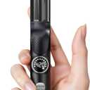 1 Inch Mini Travel Curling Iron, 100-240V Travel Dual Voltage Curling Iron for Short Hair with 5 Heat Settings, Small Curling Wand with Temperature Memories and Lock, Silver