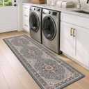 DEXI Anti Fatige Cushioned Kitchen Floor Mats Non Slip Runner 24x87, Grey, 87"L x 24"W x 0.4"Th